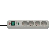 Eco-Line 13.500A extension lead with surge protection 4-way light grey 1,5m H05VV-F 3G1,5 *FR*
