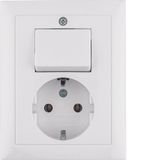 SCHUKO socket outlet with cover plate, S.1, polar white glossy