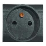 SOCKET FRENCH ST. 2P+E 16A ANTHRACITE