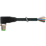 M12 male 90° A-cod. with cable PVC 12x0.14 bk UL/CSA 25m