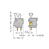 Stackable PCB terminal block push-button 2.5 mm² gray