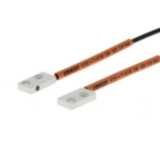 Fiber optic sensor head, through-beam, square, side-view, R1 flexible