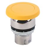 Push Button, Mushroom, Momentary, Yellow, 40mm, Metal, Operator