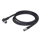 Sensor/Actuator cable M12A socket angled M8 plug straight