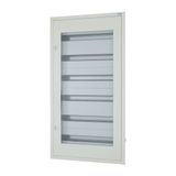Complete flush-mounted flat distribution board with window, grey, 24 SU per row, 6 rows, type C