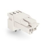 Socket for PCBs angled 2-pole white