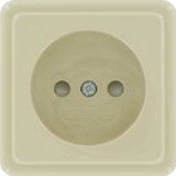 Surface mount socket outlet without earth, 1-fold,withshutter, arctic- cream