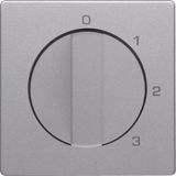 Centre plate rotary knob 3-step switch, neutral position, Q.1/Q.3 ,alu