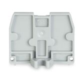 End plate with fixing flange M4 2.5 mm thick gray