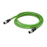 ETHERNET cable M12D plug straight M12D plug straight green