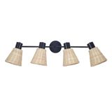 DE-0222-NAT Ceiling fixture IP20 NATURE E27 15W Black Natural rattan