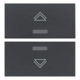 Two half-buttons 2M regul.symbol grey