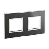 French and German standard plate square version 2x2 modules - reflective black