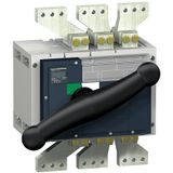 switch disconnector, Compact INV2000, visible break, 2000 A, standard version with black rotary handle, 3 poles