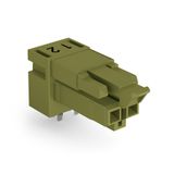 Socket for PCBs angled 2-pole light green