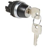 Osmoz non illuminated key selector switch - 2 stay-put positions 90°