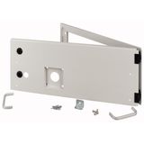 Opening metal front plate for drawer, NZM, closed IP55, H=225mm, grey