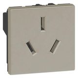 Arteor™ - Socket - Chinese - 16 A - 2P+E shuttered - 2 modules - Champagne