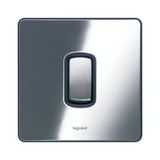 Synergy Sleek 1 Gang 2 Way 10AX Single Pole Plate Switch Polished Stainless Steel