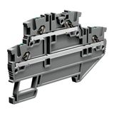 Push-in terminal block 1.5mm2, 2-levels, grey color