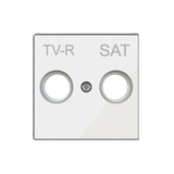 8550 CB Cover TV/R socket SAT White Glass - Sky Niessen