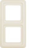Frame 2gang, sealing, splash-proteced flush-mtd IP44, white glossy