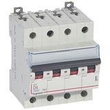 DX³6000 10kA high inlet and low outlet screw circuit breaker 4P 400~ - 4A - curve D - for traditional HX³ comb