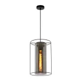 DOUNIA Pendant E27/40W Matt Black/Smoke glass