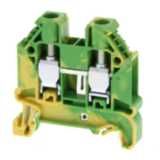 Ground DIN rail terminal block with screw connection for mounting on T