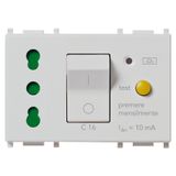 2P+E 16A P17/11 outlet +C16 RCBO Silver