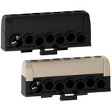 Phase terminal block, Resi9, screw terminals, 2 insulated terminal bars, 14 holes, 125 A