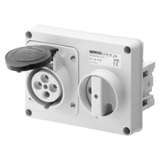 FIXED INTERLOCKED HORIZONTAL SOCKET-OUTLET - WITHOUT BOTTOM - WITHOUT FUSE-HOLDER BASE - 3P+E 32A 480-500V - 50/60HZ 7H - IP44