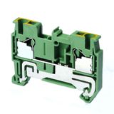 Ground DIN rail terminal block with push-in plus connection for mounti