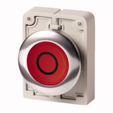 Illuminated pushbutton actuator, RMQ-Titan, Flat, maintained, red, inscribed, Metal bezel