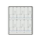 Meter box insert 2-rows, 6 meter boards / 17 Modul heights