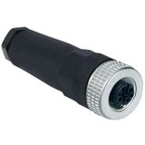 Female, M12, 5 pin, straight connector, cable gland Pg 7