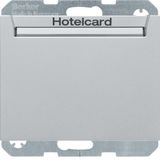 Relay switch centre plate for hotel card, K.1, al., matt, lacq.