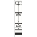 KA2204 Meter panel, Field width: 1, Rows: 0, 1200 mm x 250 mm x 160 mm, IP2XC