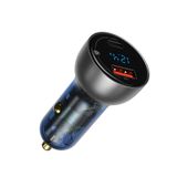 Car Quick Charger 12-24V 65W USB + USB-C QC4.0 PD3.0 with Voltage, Current Display