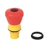 Push Button, Twist to Release, 40mm Red Mushroom Head, Plastic