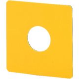 Emergency-Stop label, Blank, yellow, square 50 x 50 mm, Not suitable for engraving, Front dimensions 25 × 25 mm