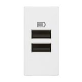 Arteor™ - 1 module USB two ports A+A - 3A- 15W - White