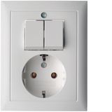 SCHUKO socket outlet with cover plate, S.1, polar white matt