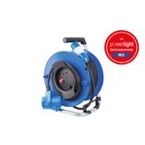 Camping extension reel With heavy-duty rubber cable 25 m H07RN-F 3G2.5 with CEE plug • With CEE plug 230 V, 16 A, 3-pole• With 1.5 m power cord with 1x CEE connector with flap lid 230 V, 16 A, 3-pole