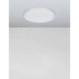 Triac Dimmable Matt White Metal  & Acrylic Diffuser  LED 40 Watt 230 Volt   2200Lm 3000K IP20  D: 46 H: 7.5 cm