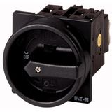 Main switch, T0, 20 A, flush mounting, 3 contact unit(s), 5-pole, STOP function, With black rotary handle and locking ring