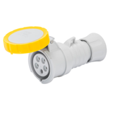 STRAIGHT CONNECTOR HP - IP66/IP67/IP68/IP69 - 3P+N+E 16A 100-130V 50/60HZ - YELLOW - 4H - FAST WIRING