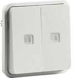 CUBYKO BUTTON DOUBLE LIGHT ASSEMBLY/NO IP55 WHITE