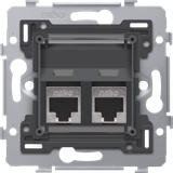 2 RJ45 connections STP cat. 6, PoE++ ready, oblique model, incl. base