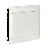 2X18 module recessed box - White door - Earth terminal block - Dry wall